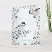 ウィンター《鳥》アメリカゴガラダスティブルーリースクリスマス シーズンカード (正面)