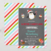 ウィンタ―のキャンディーランドをテーマにした招待状 招待状 (正面/裏面)