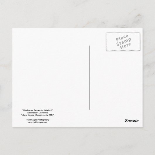 ウィンチェスターエアロモータ風車 ポストカード (裏面)