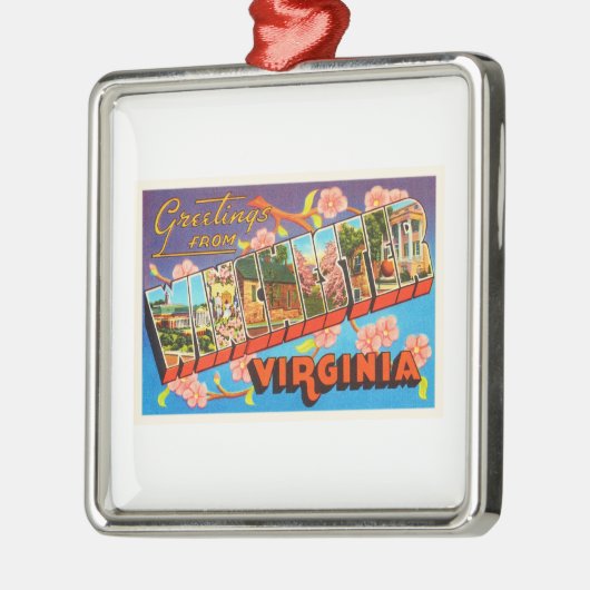 ウィンチェスターバージニアVAオールドヴィンテージ旅行はがき メタルオーナメント (左)