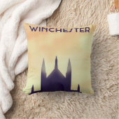 ウィンチェスター大聖堂トラベルポスタープリント クッション (ブランケット)