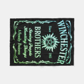 ウィンチェスター・ブラザーズ1983年以来( Leafgreen ) フリースブランケット (正面(横))