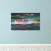 ウィンテの夜に照らされるアメリカの滝 キャンバスプリント (インサイチュ (ウッドフロア))