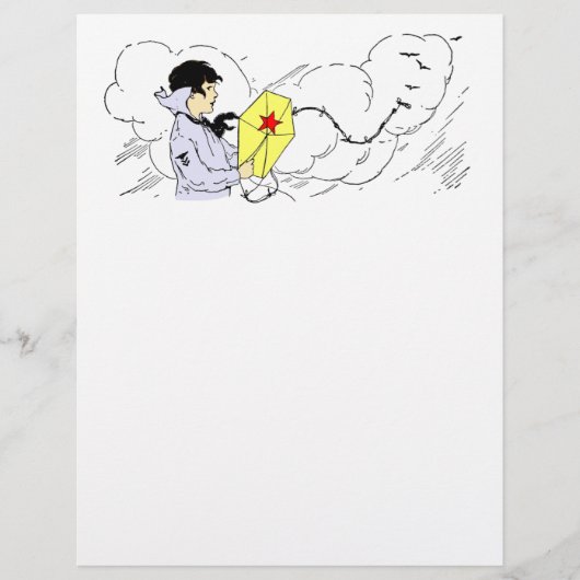 ウィンディカイトデイ飛んでいるフライヤーテンプレート チラシ (正面)