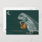 ウィンディハロウィーン幽霊はがき ポストカード (正面/裏面)