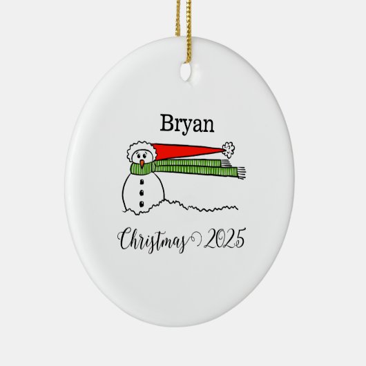 ウィンディ雪だるまパーソナライズされたオーナメント セラミックオーナメント (右)
