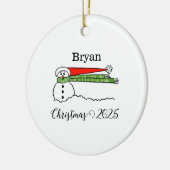 ウィンディ雪だるまパーソナライズされたオーナメント セラミックオーナメント (左)