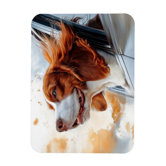ウィンドアートの中で楽しい犬のプリント マグネット (縦)