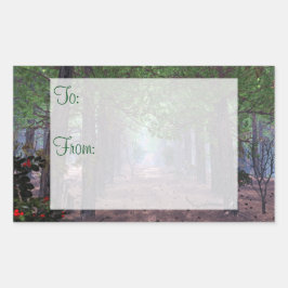 ウィンドインザパインズギフトラベルシール 長方形シール