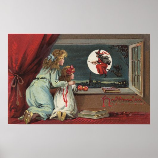 ウィンドウからのハロウィーンGreetingWitch ポスター (正面)