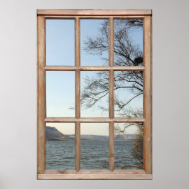 ウィンドウからのビューのロック ポスター