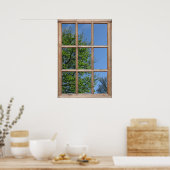 ウィンドウからのリーフィツリー表示 ポスター (キッチン)