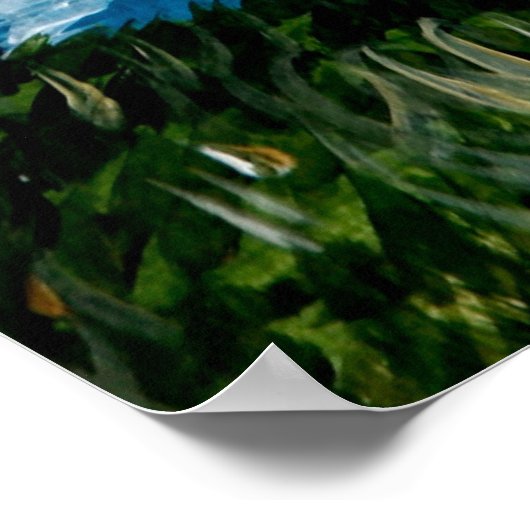 ウィンドウからの海 |ターコイズ、青 ポスター (角)