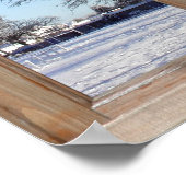 ウィンドウからの雪のシーンビュー ポスター (角)