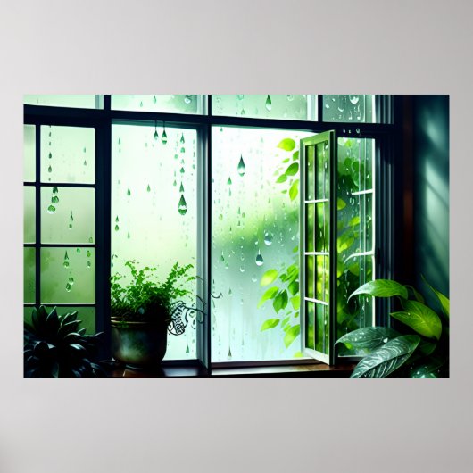 ウィンドウからのAIアートレインビュー ポスター (正面)