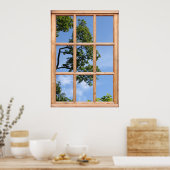 ウィンドウからツリー分岐ビューを表示する錯視 ポスター (キッチン)