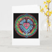 ウィンドウからハート カード (黄色い花)