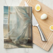 ウィンドウから海ブリーズウォーター色 | 沿岸 キッチンタオル (四つ折り)