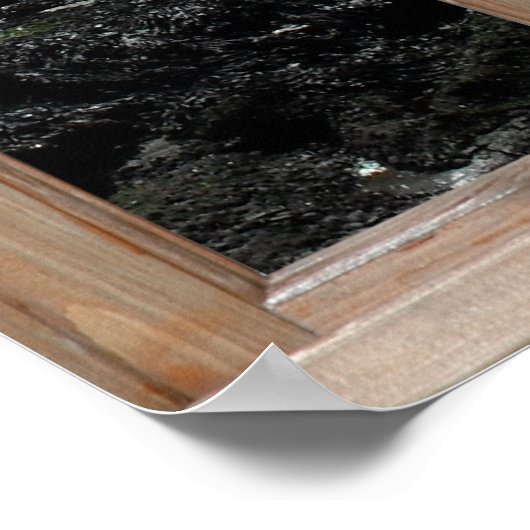 ウィンドウきらめくからのビーチビューの波形 ポスター (角)