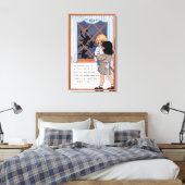 ウィンドウでのハロウィーンGreetingSpiders キャンバスプリント (インサイチュ (寝室))