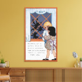 ウィンドウでのハロウィーンGreetingSpiders キャンバスプリント (インサイチュ (リビング))