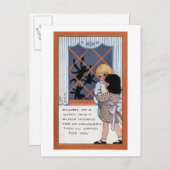 ウィンドウでのハロウィーンGreetingSpiders ポストカード (正面/裏面)