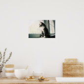 ウィンドウでネコ ポスター (キッチン)