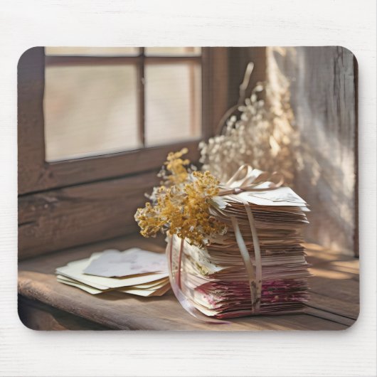 ウィンドウでラブレターを結ぶ マウスパッド (正面)