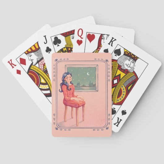 ウィンドウで待機するクラシックトランプ トランプ (裏面)