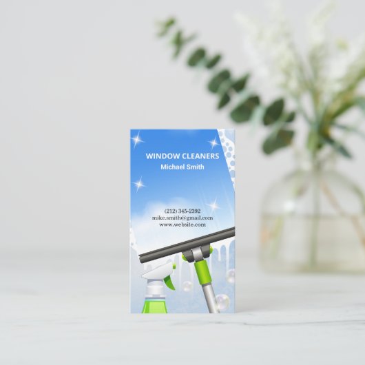ウィンドウのクリーナー | 清掃用スキージ 名刺 (スタンド正面)