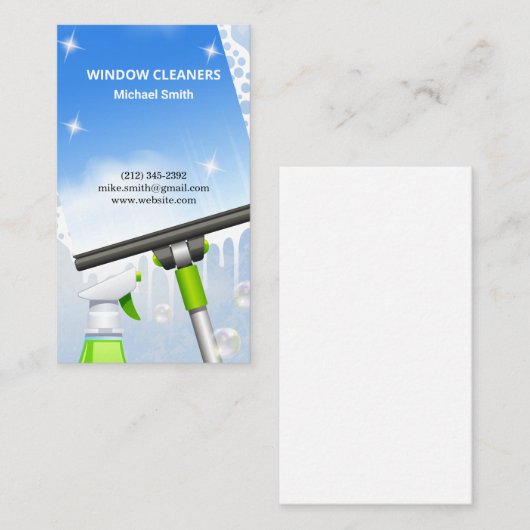 ウィンドウのクリーナー | 清掃用スキージ 名刺 (正面/裏面)