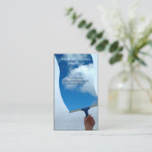 ウィンドウのクリーナー | 雲 | クリーニングサービス 名刺 (スタンド正面)