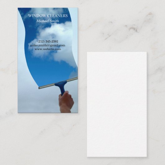 ウィンドウのクリーナー | 雲 | クリーニングサービス 名刺 (正面/裏面)