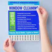 ウィンドウのクリーニング電話番号 チラシ (手)