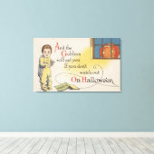 ウィンドウのハロウィーンGreetingGoblin キャンバスプリント (インサイチュ (ウッドフロア))