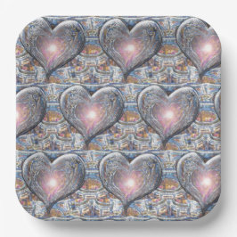 ウィンドウのハート ペーパープレート