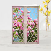 ウィンドウのバラ カード (黄色い花)