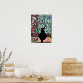 ウィンドウの下のキャッ感謝していト、編集文字 ポスター (キッチン)