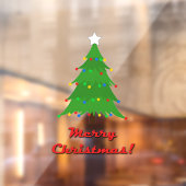 ウィンドウの固定、クリスマスツリーのサイズ：5x7.5インチ ウィンドウサイン (シート2)