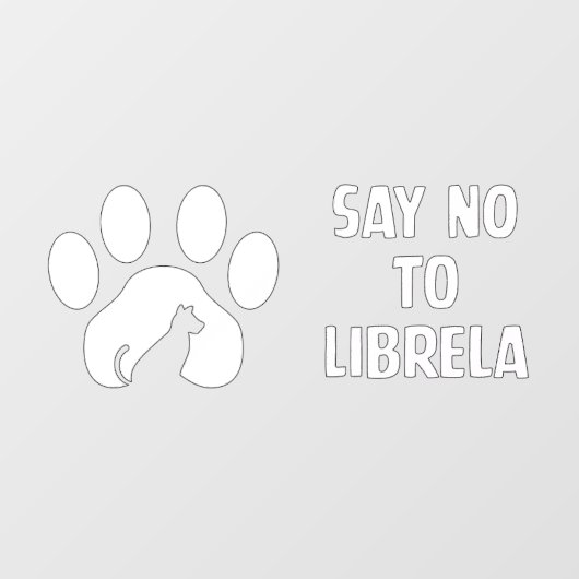 ウィンドウの固定:Lにノーと言う白いレタリング ウィンドウサイン (シート)