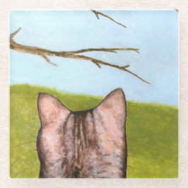 ウィンドウの子猫 ガラスコースター