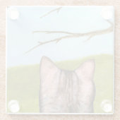 ウィンドウの子猫 ガラスコースター (裏面)