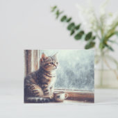 ウィンドウの子猫 ポストカード (スタンド正面)