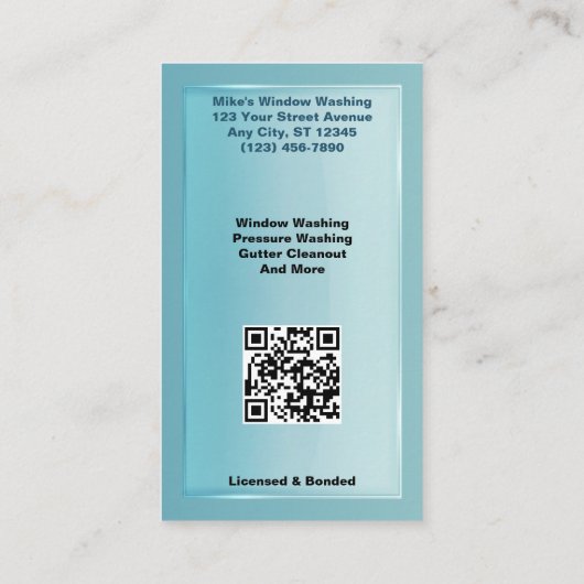 ウィンドウの洗浄とクリーニング 名刺 (裏面)