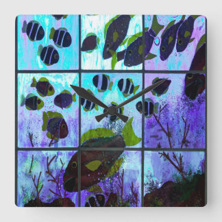 ウィンドウの海 スクエア壁時計