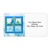 ウィンドウの青い鳥のラベル ラベル (正面)