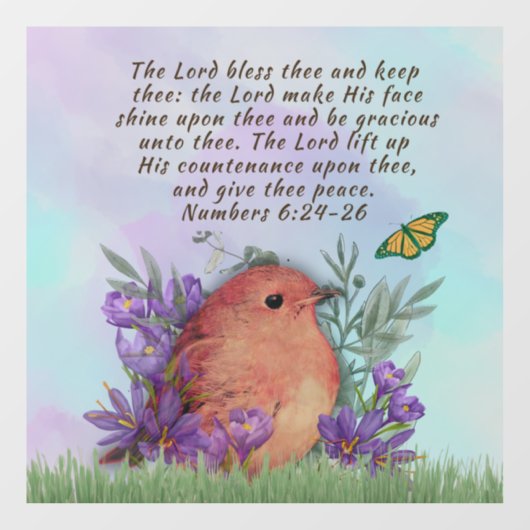 ウィンドウは聖書の詩と自然のアートワークにしがみつく ウィンドウサイン (シート)