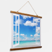 ウィンドウをビーチ 吊り下げ型タペストリー (傾斜あり)