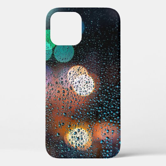 ウィンドウを通して窓や夜の街並みに雨滴が落ちる Case-Mate iPhoneケース (裏面)