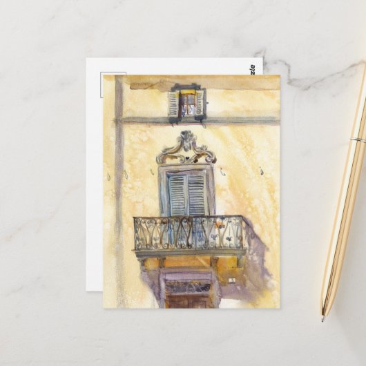ウィンドウイタリアン。オリジナルアートバイスヴェタミハレヴィチ ポストカード (正面/裏面インサイチュ)